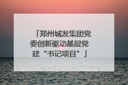 郑州城发集团党委创新驱动基层党建“书记项目”