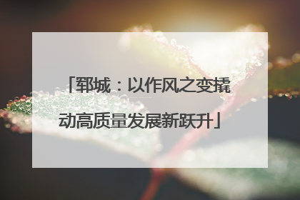 郓城：以作风之变撬动高质量发展新跃升