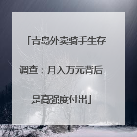 青岛外卖骑手生存调查：月入万元背后是高强度付出