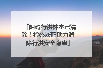阻碍行洪林木已清除！检察履职助力消除行洪安全隐患