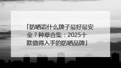 防晒霜什么牌子最好最安全？种草合集：2025十款值得入手的防晒品牌
