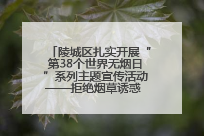 陵城区扎实开展“第38个世界无烟日”系列主题宣传活动——拒绝烟草诱惑 对第一支烟说不