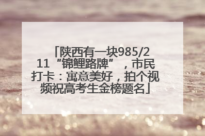 陕西有一块985/211“锦鲤路牌”，市民打卡：寓意美好，拍个视频祝高考生金榜题名