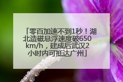 零百加速不到1秒！湖北造磁悬浮速度破650km/h，建成后武汉2小时内可抵达广州