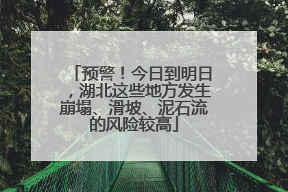 预警！今日到明日，湖北这些地方发生崩塌、滑坡、泥石流的风险较高