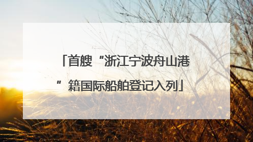 首艘“浙江宁波舟山港”籍国际船舶登记入列