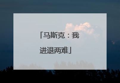 马斯克：我进退两难