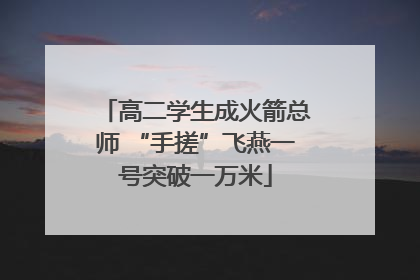 高二学生成火箭总师 “手搓”飞燕一号突破一万米