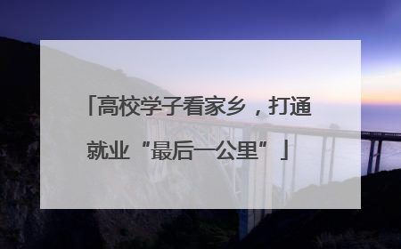 高校学子看家乡，打通就业“最后一公里”