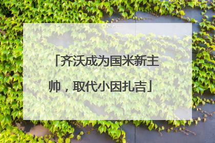 齐沃成为国米新主帅，取代小因扎吉