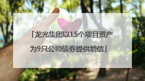 龙光集团以15个项目资产为9只公司债券提供增信