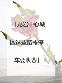 龙岩中心城区这些路段停车要收费