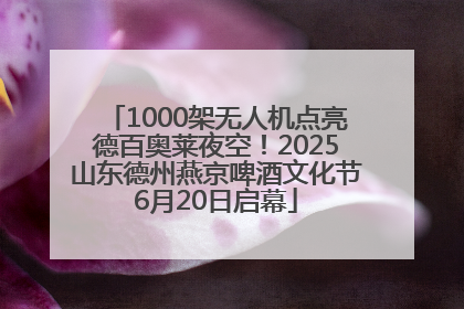 1000架无人机点亮德百奥莱夜空！2025山东德州燕京啤酒文化节6月20日启幕