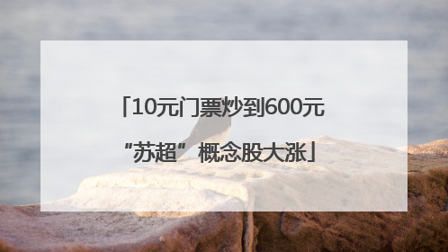 10元门票炒到600元 “苏超”概念股大涨