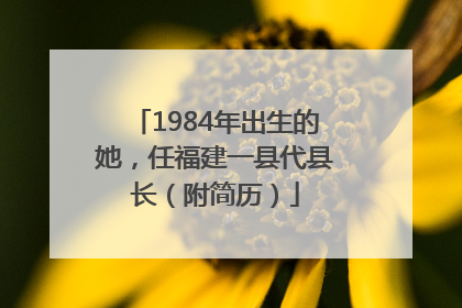 1984年出生的她，任福建一县代县长（附简历）