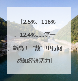2.5%、116%、12.4%……第一、新高！“数”里行间感知经济活力