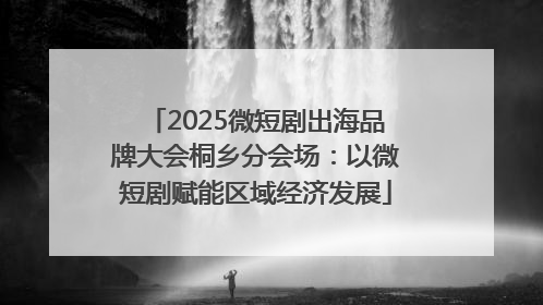 2025微短剧出海品牌大会桐乡分会场：以微短剧赋能区域经济发展