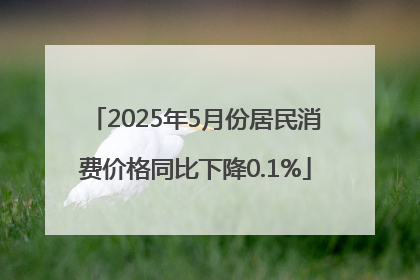 2025年5月份居民消费价格同比下降0.1%