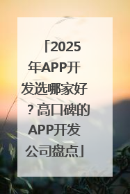 2025年APP开发选哪家好？高口碑的APP开发公司盘点