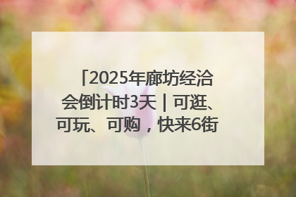 2025年廊坊经洽会倒计时3天｜可逛、可玩、可购，快来6街16巷逛市集