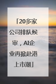 20多家公司排队候审，AI企业再掀赴港上市潮