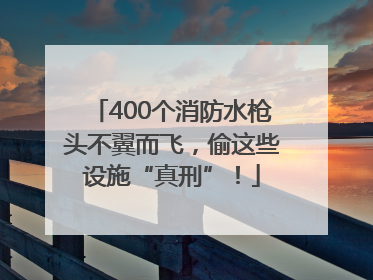 400个消防水枪头不翼而飞，偷这些设施“真刑”！