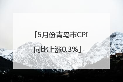 5月份青岛市CPI同比上涨0.3%