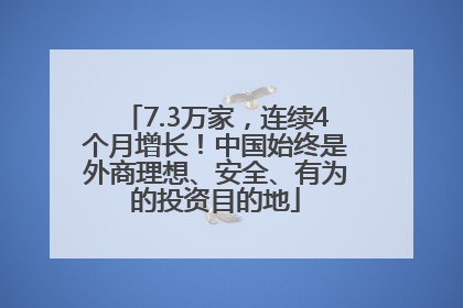 7.3万家，连续4个月增长！中国始终是外商理想、安全、有为的投资目的地