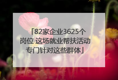 82家企业3625个岗位 这场就业帮扶活动专门针对这些群体