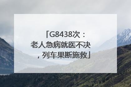 G8438次：老人急病就医不决，列车果断施救